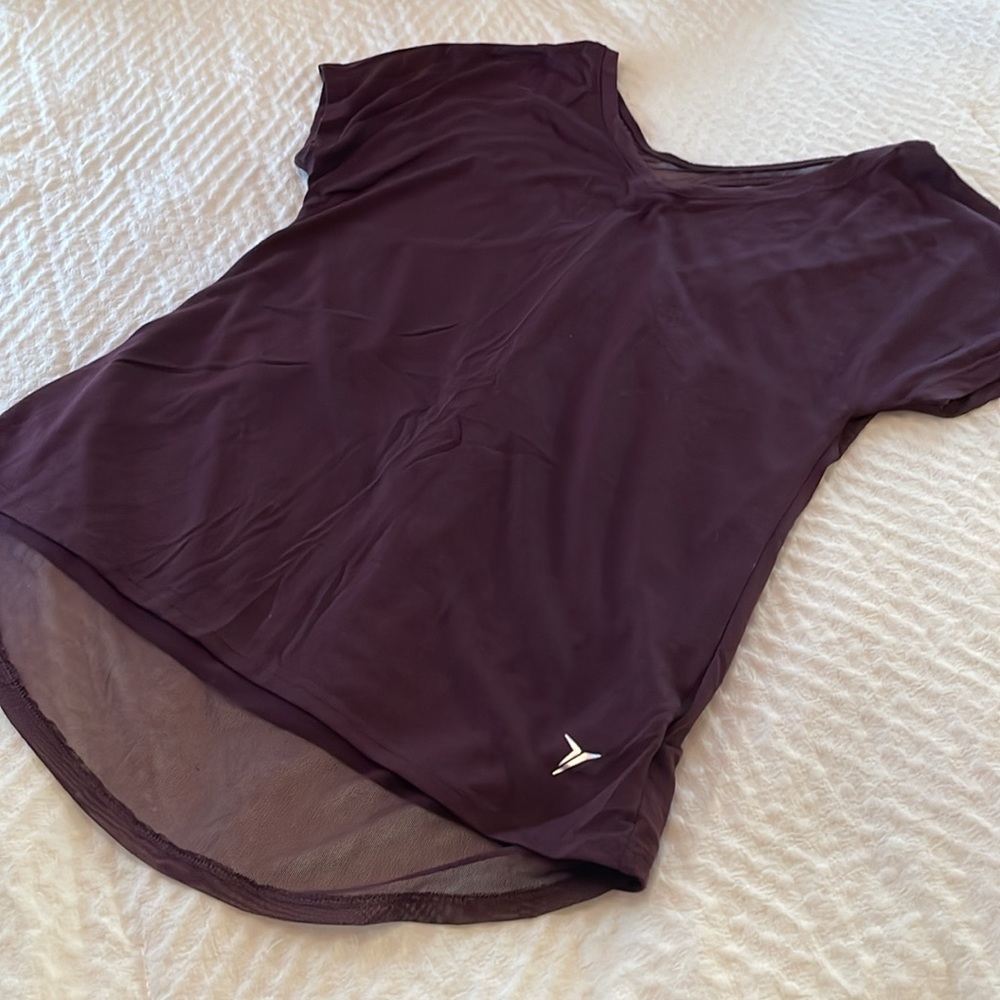 Tee with sheer racerback detail